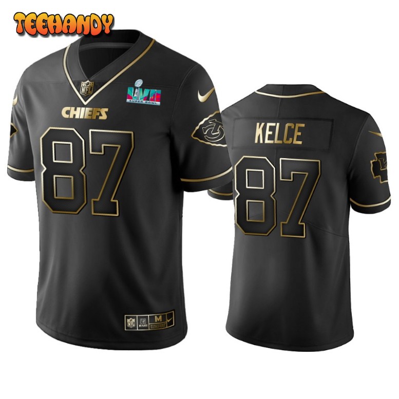 Kansas City Chiefs Travis Kelce Super Bowl LVII Black Golden Limited Jersey