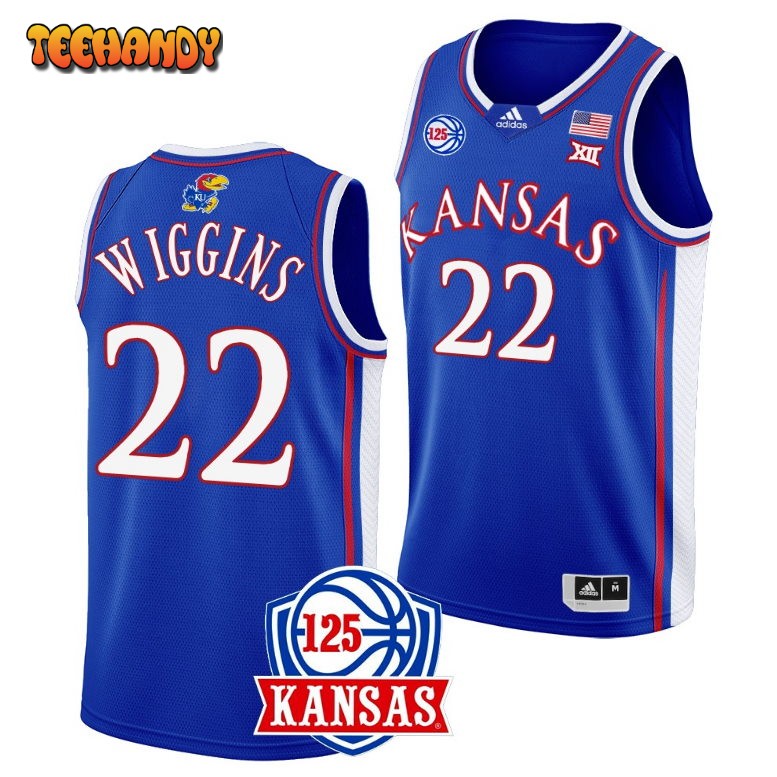 Kansas Jayhawks Andrew Wiggins Blue Away 125th Anniversary Jersey