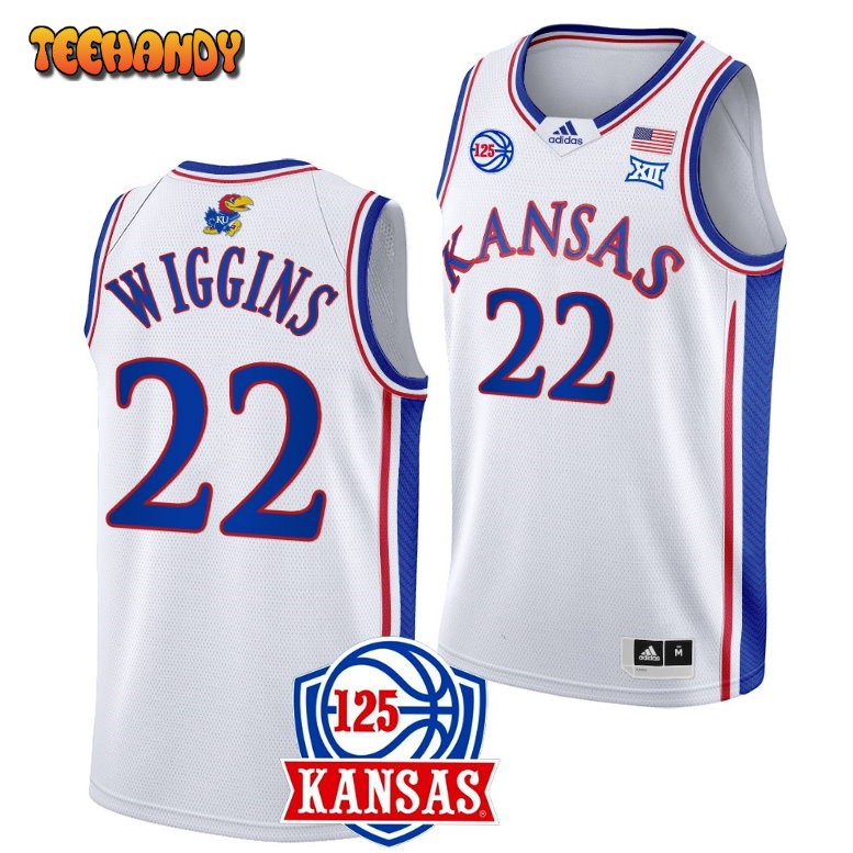 Kansas Jayhawks Andrew Wiggins White 125th Anniversary Jersey