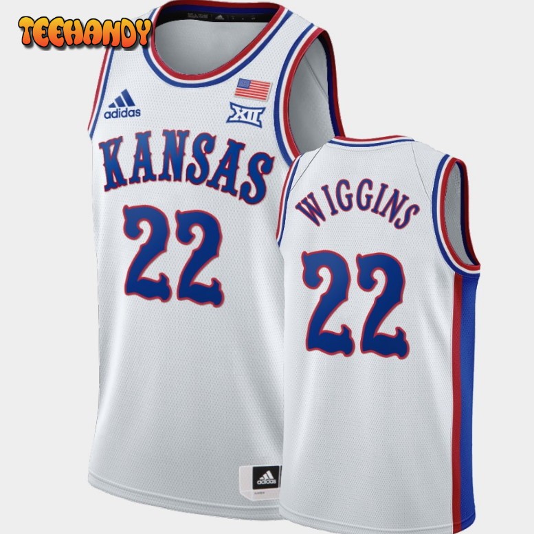 Kansas Jayhawks Andrew Wiggins White 1990s Throwback Jersey