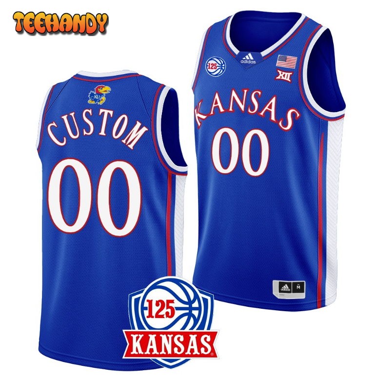 Kansas Jayhawks Custom Blue 125th Anniversary College Basketball Jersey