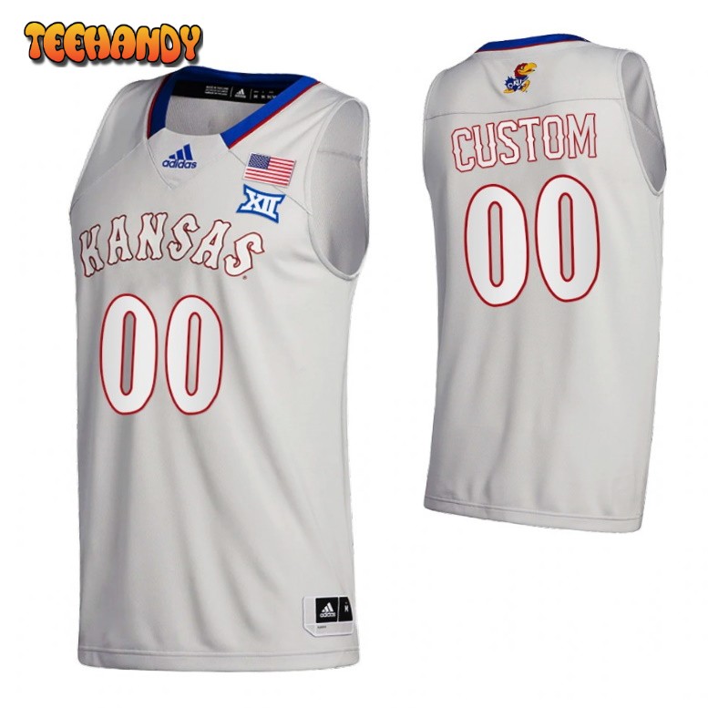 Kansas Jayhawks Custom Gray College Basketball Jersey