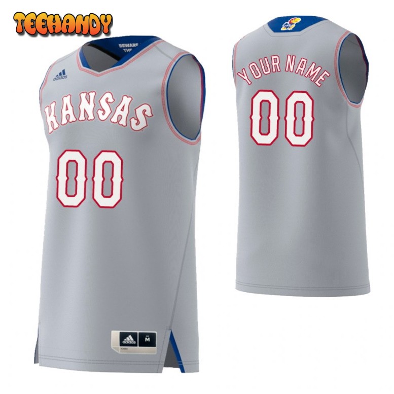 Kansas Jayhawks Custom Gray Replica College Basketball Jersey