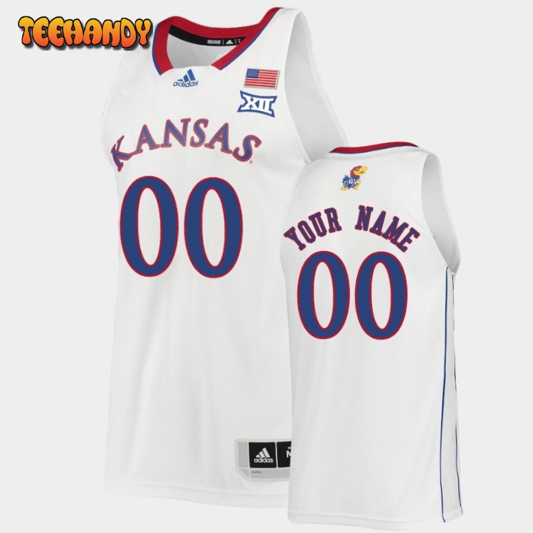 Kansas Jayhawks Custom White College Basketball Jersey