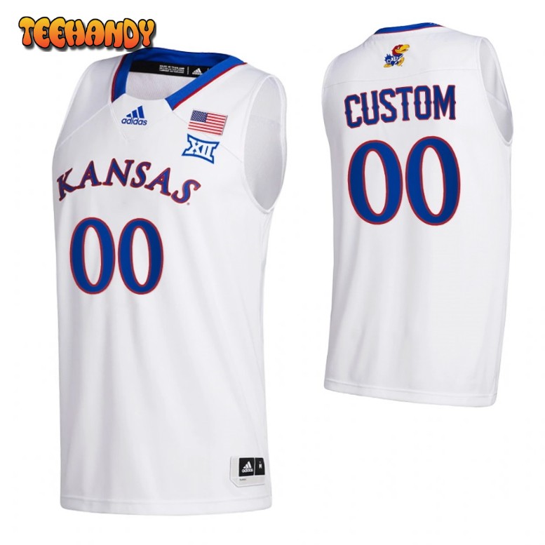 Kansas Jayhawks Custom White Home College Basketball Jersey