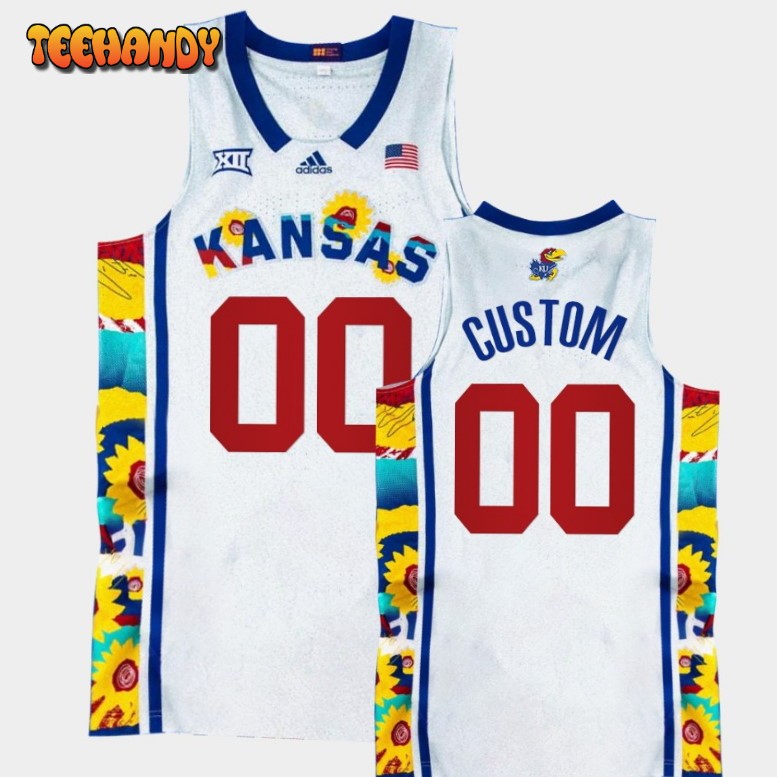 Kansas Jayhawks Custom White Sunflower Showdown Jersey