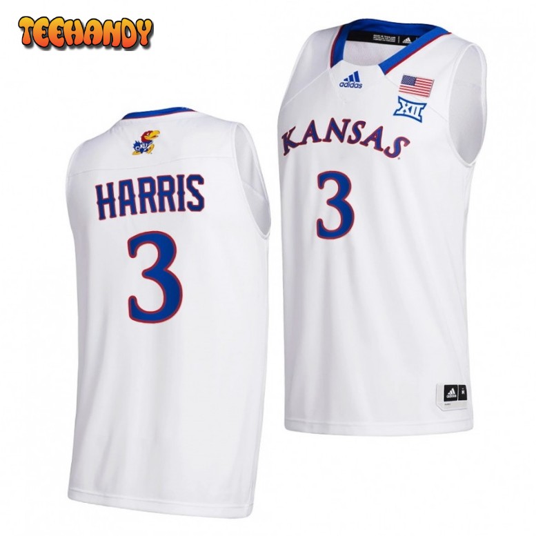 Kansas Jayhawks Dajuan Harris Jr. White Home College Basketball Jersey