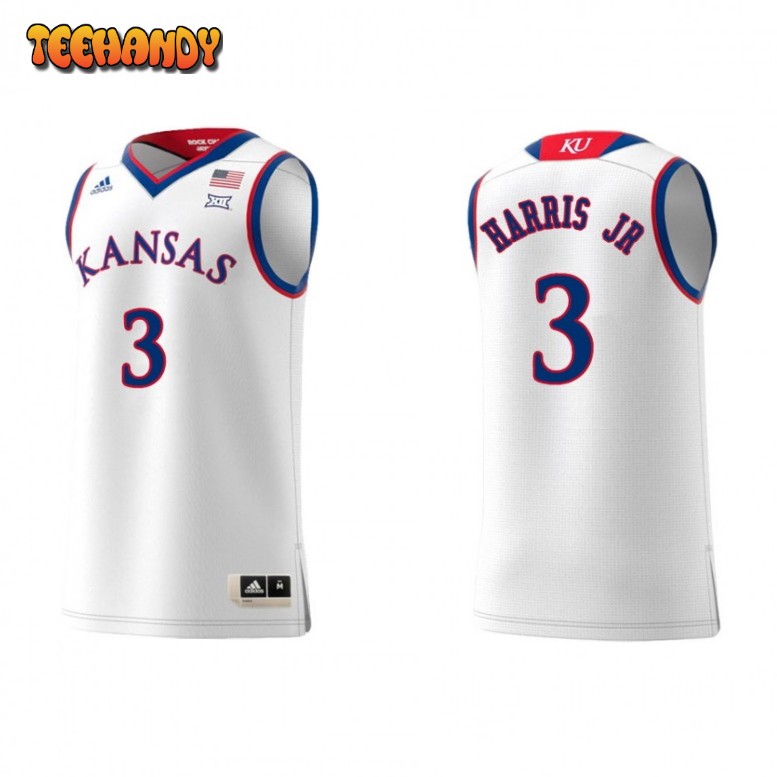 Kansas Jayhawks Dajuan Harris Jr. White Replica College Basketball Jersey