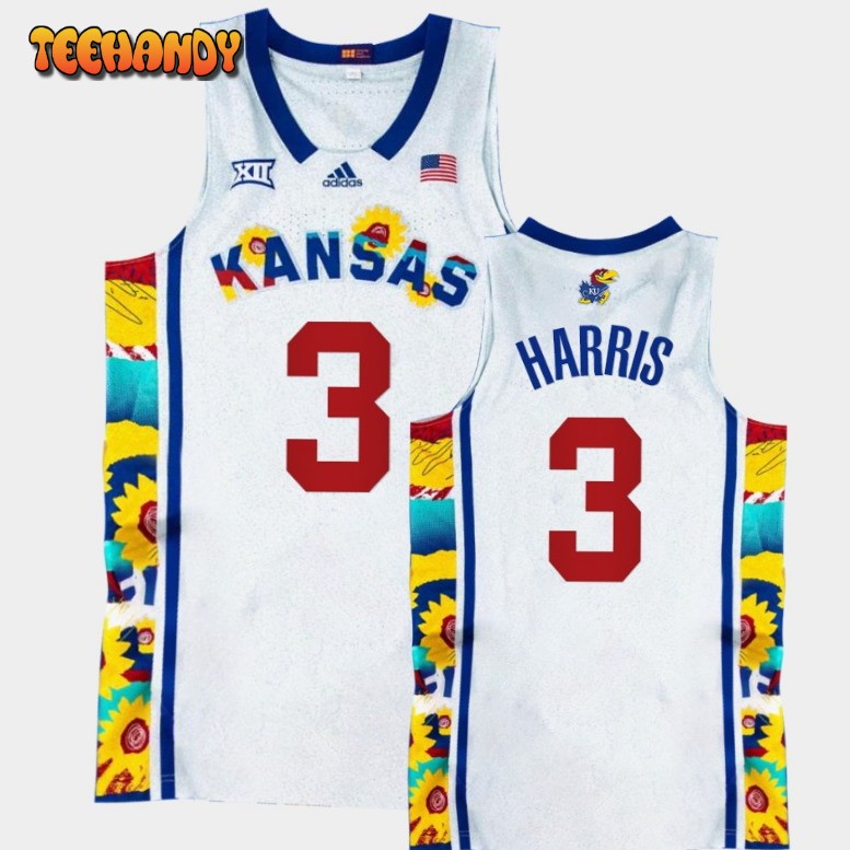 Kansas Jayhawks Dajuan Harris Jr. White Sunflower Showdown Jersey