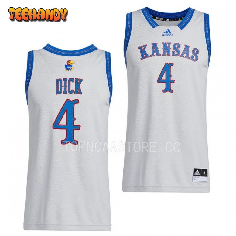 Kansas Jayhawks Gradey Dick 2023 Grey College Basketball Jersey