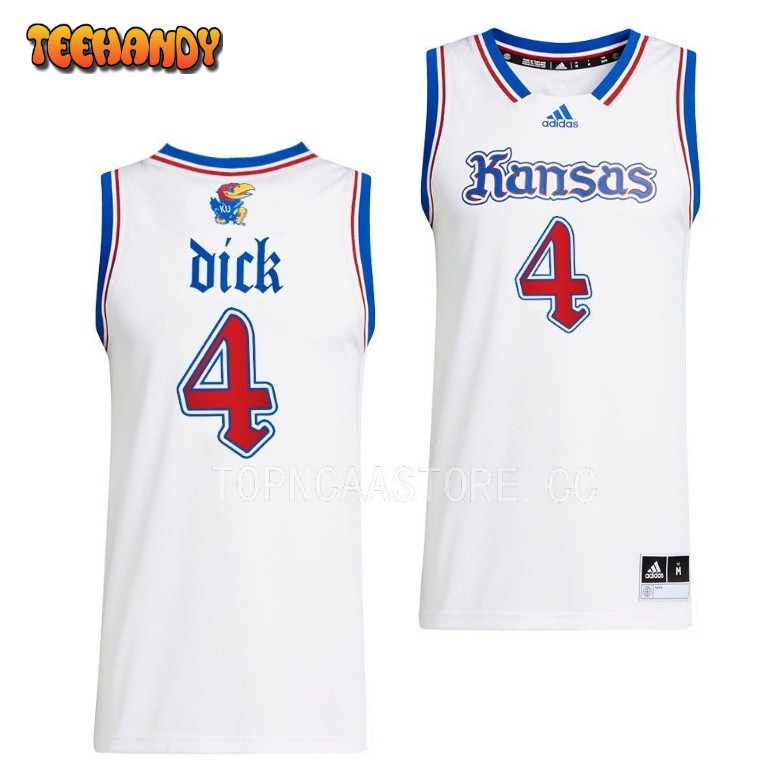 Kansas Jayhawks Gradey Dick 2023 White College Basketball Jersey