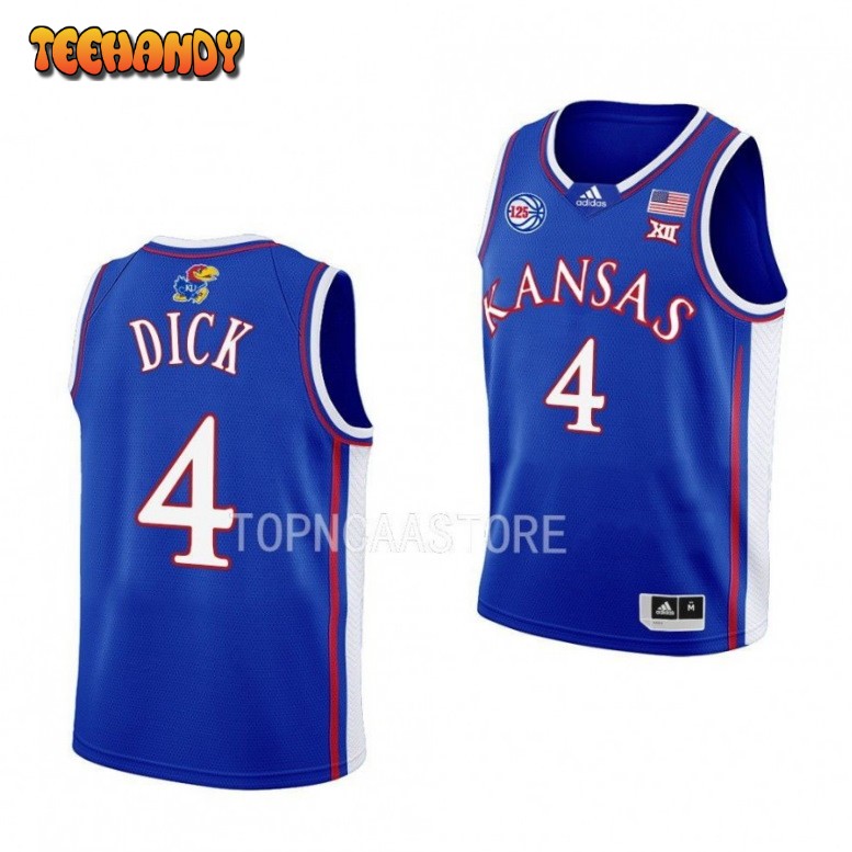 Kansas Jayhawks Gradey Dick Blue 125th Anniversary College Basketball Jersey