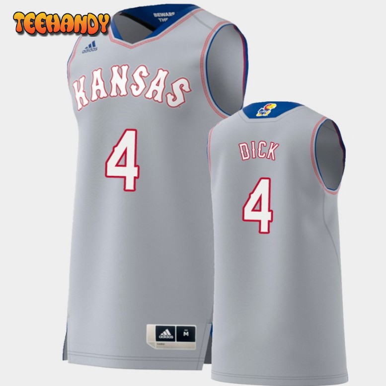 Kansas Jayhawks Gradey Dick Gray Replica College Basketball Jersey