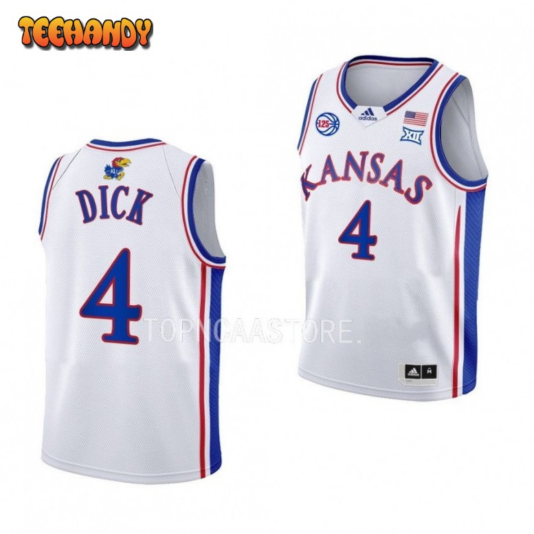 Kansas Jayhawks Gradey Dick White 125th Anniversary College Basketball Jersey