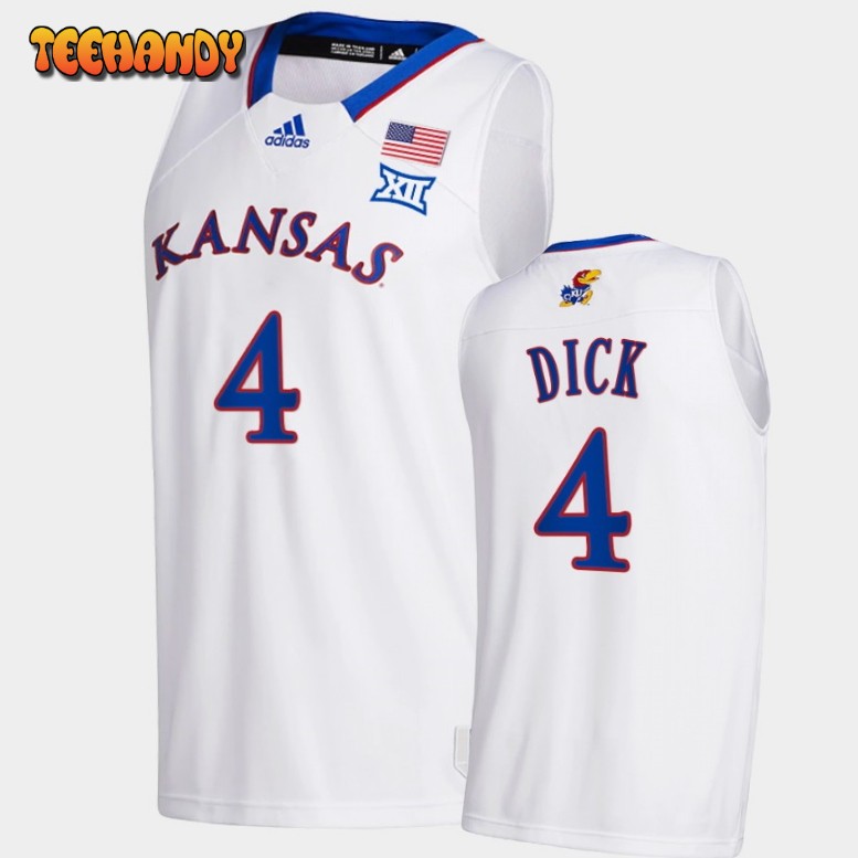 Kansas Jayhawks Gradey Dick White Home College Basketball Jersey