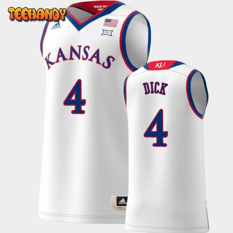 Kansas Jayhawks Gradey Dick White Replica College Basketball Jersey