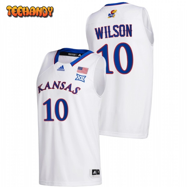 Kansas Jayhawks Jalen Wilson 2021 White College Basketball Jersey