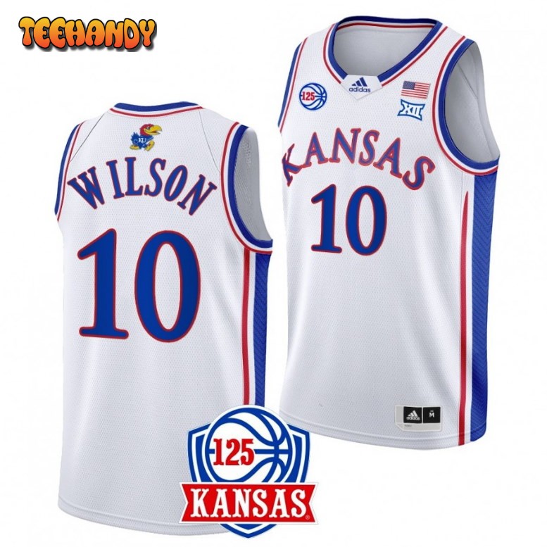 Kansas Jayhawks Jalen Wilson White 125th Anniversary College Basketball Jersey