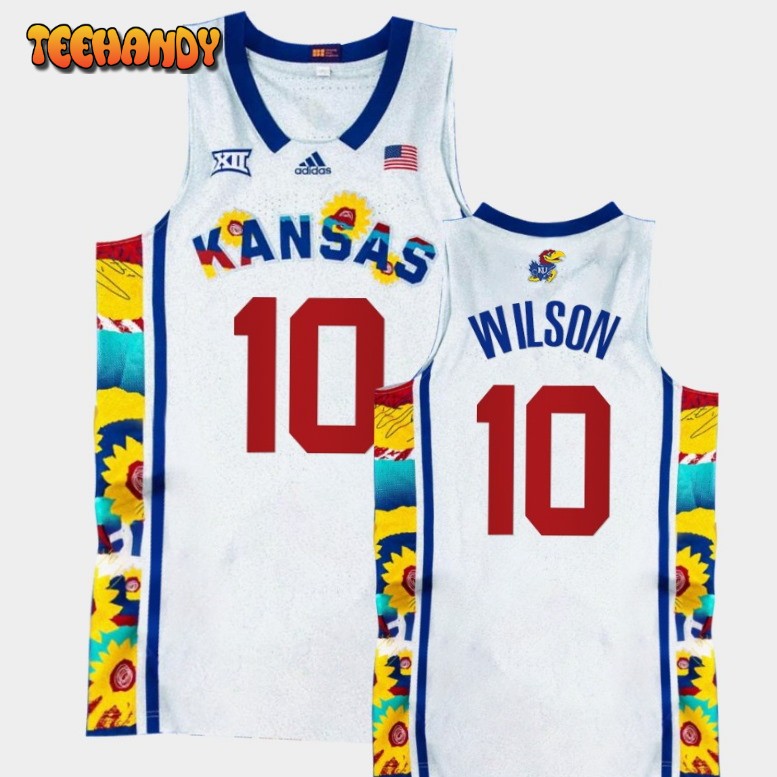 Kansas Jayhawks Jalen Wilson White Sunflower Showdown College Basketball Jersey