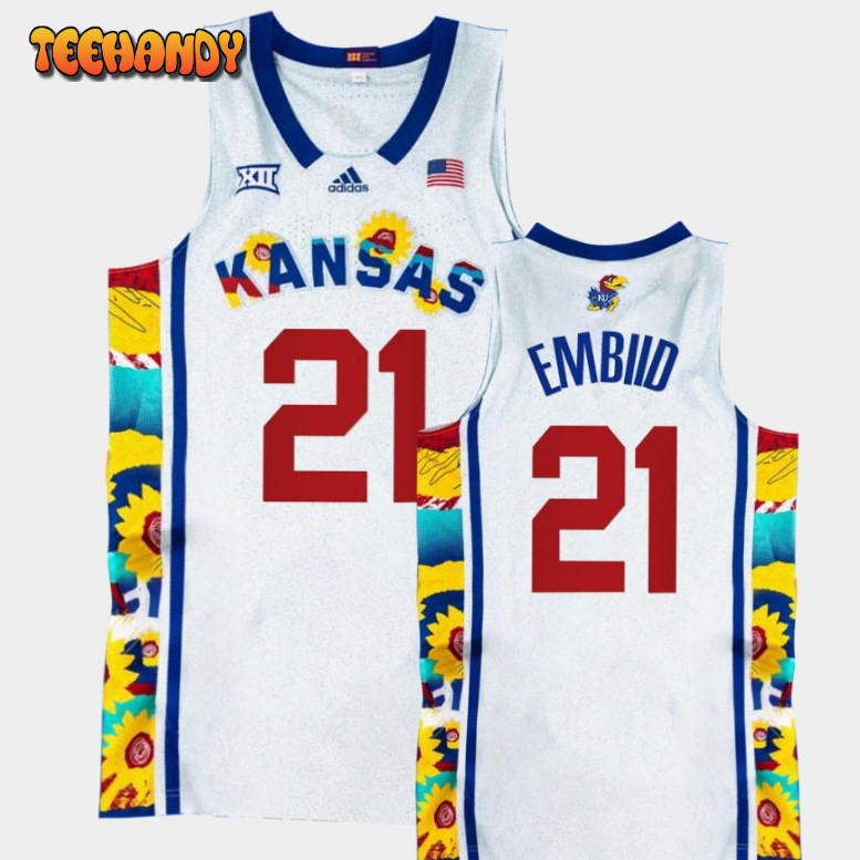 Kansas Jayhawks Joel Embiid White Sunflower Showdown Jersey