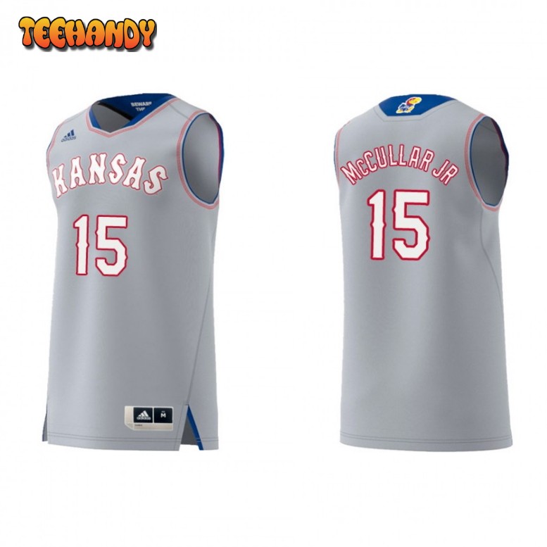 Kansas Jayhawks Kevin McCullar Jr Gray Replica College Basketball Jersey