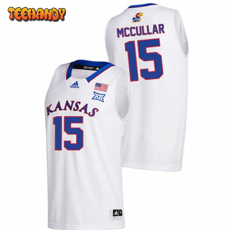 Kansas Jayhawks Kevin McCullar Jr White Home College Basketball Jersey