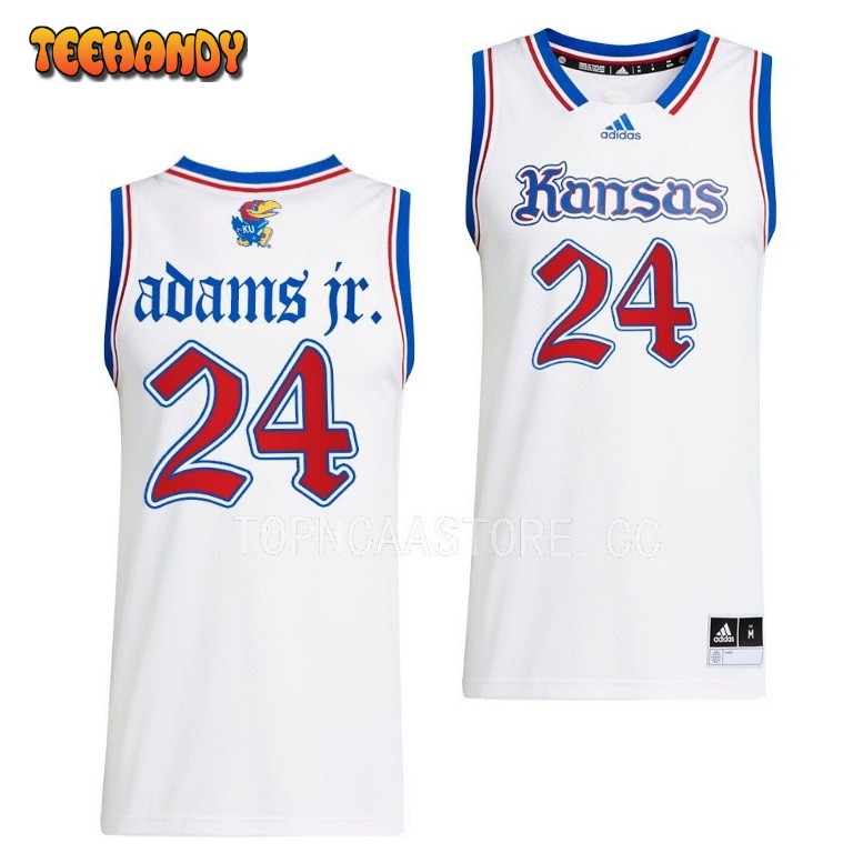 Kansas Jayhawks K.J. Adams Jr. 2023 White College Basketball Jersey