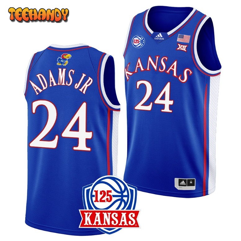 Kansas Jayhawks K.J. Adams Jr. Blue 125th Anniversary College Basketball Jersey