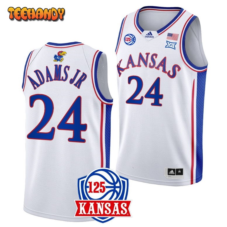 Kansas Jayhawks K.J. Adams Jr. White 125th Anniversary College Basketball Jersey