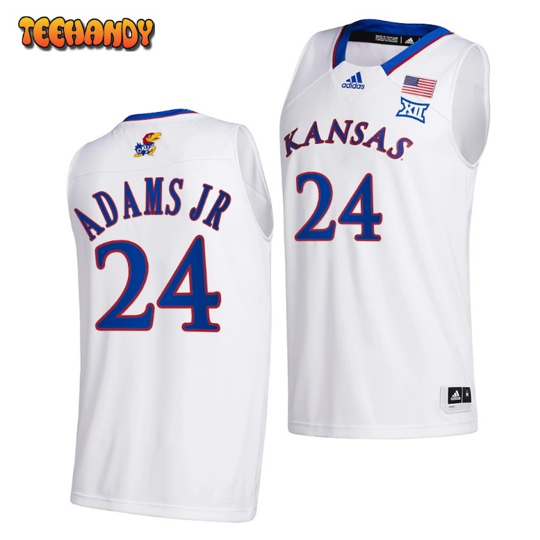 Kansas Jayhawks K.J. Adams Jr. White Home College Basketball Jersey