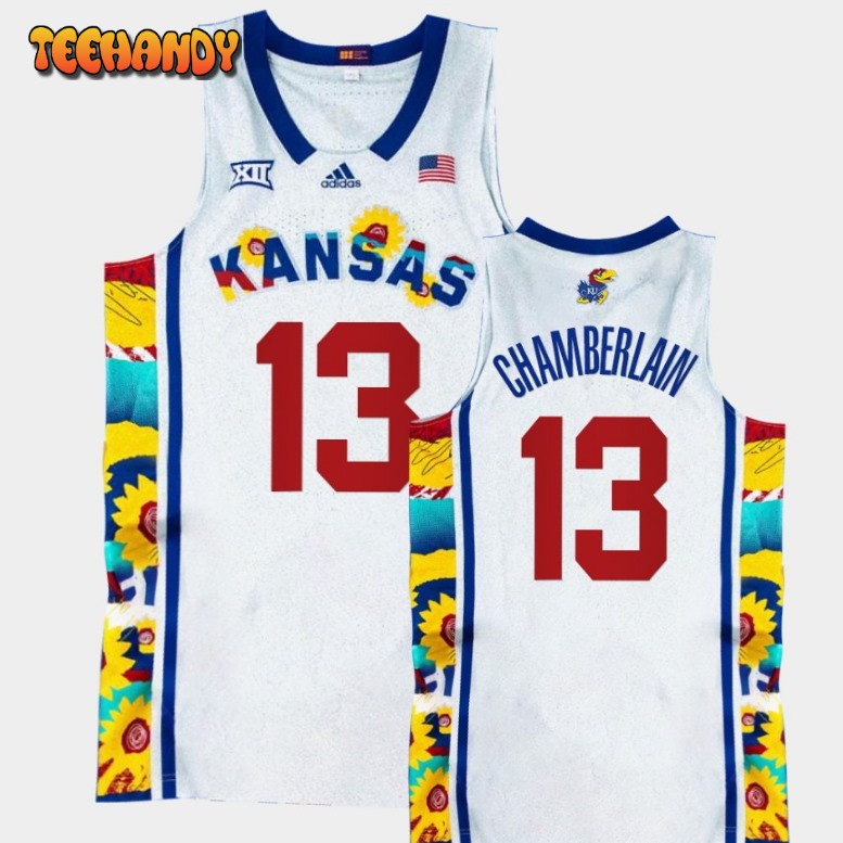 Kansas Jayhawks Wilt Chamberlain White Sunflower Showdown Jersey