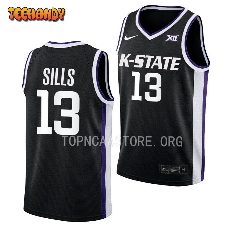 Kansas State Wildcats Desi Sills 2023 Black Alternate College Basketball Jersey