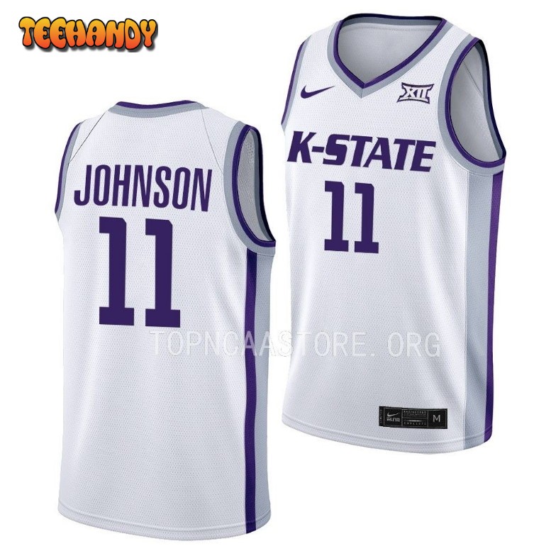 Kansas State Wildcats Keyontae Johnson 2023 White College Basketball Jersey