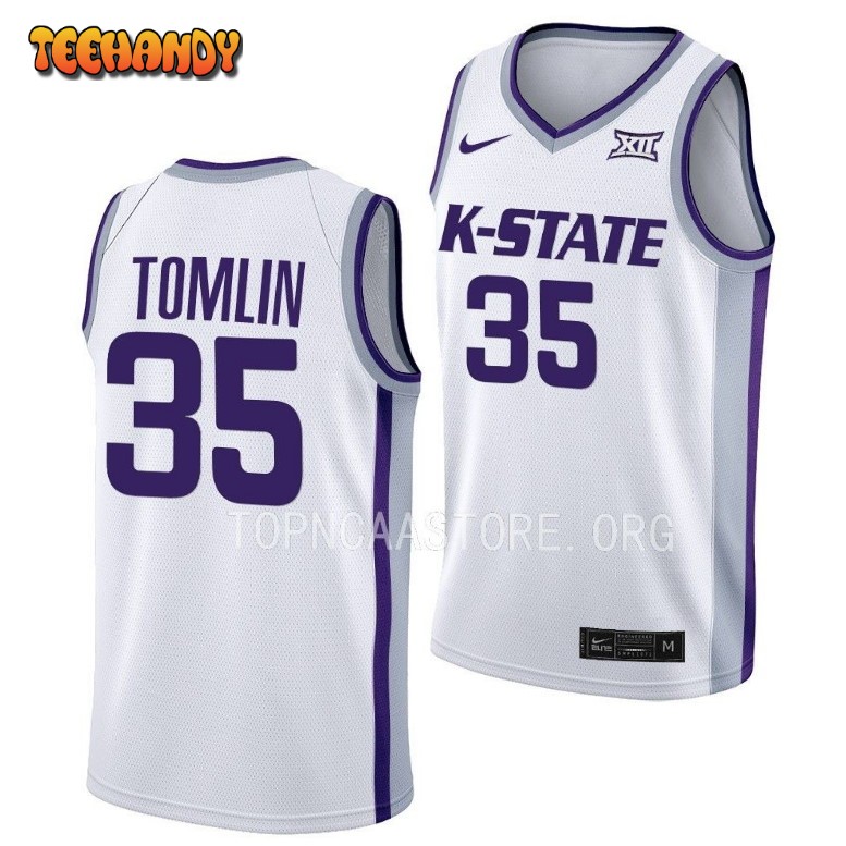 Kansas State Wildcats Nae’Qwan Tomlin 2023 White College Basketball Jersey