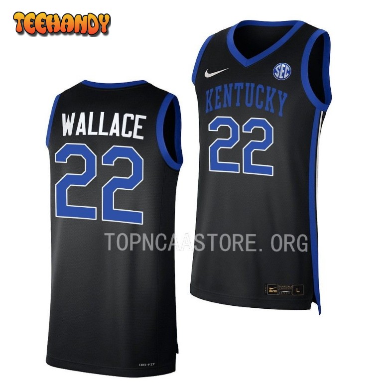 Kentucky Wildcats Cason Wallace 2023 Black Replica College Basketball Jersey