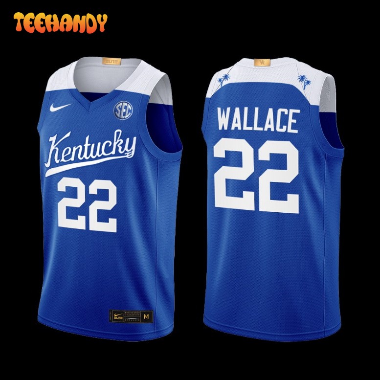 Kentucky Wildcats Cason Wallace Blue College Basketball Elite Jersey