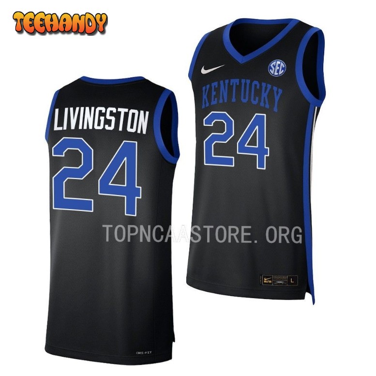 Kentucky Wildcats Chris Livingston 2023 Black Replica College Basketball Jersey