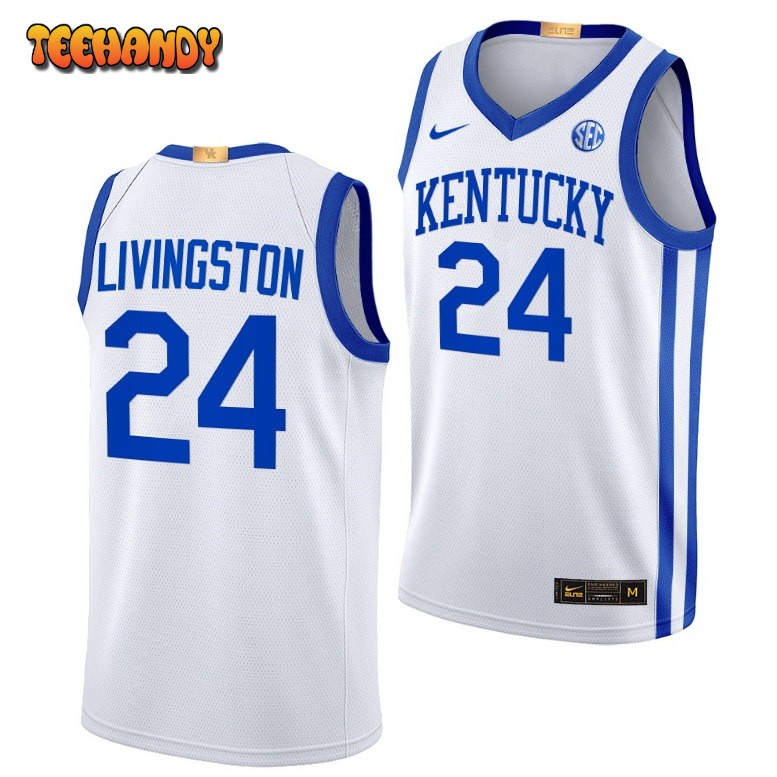 Kentucky Wildcats Chris Livingston 2023 White Elite Home College Basketball Jersey