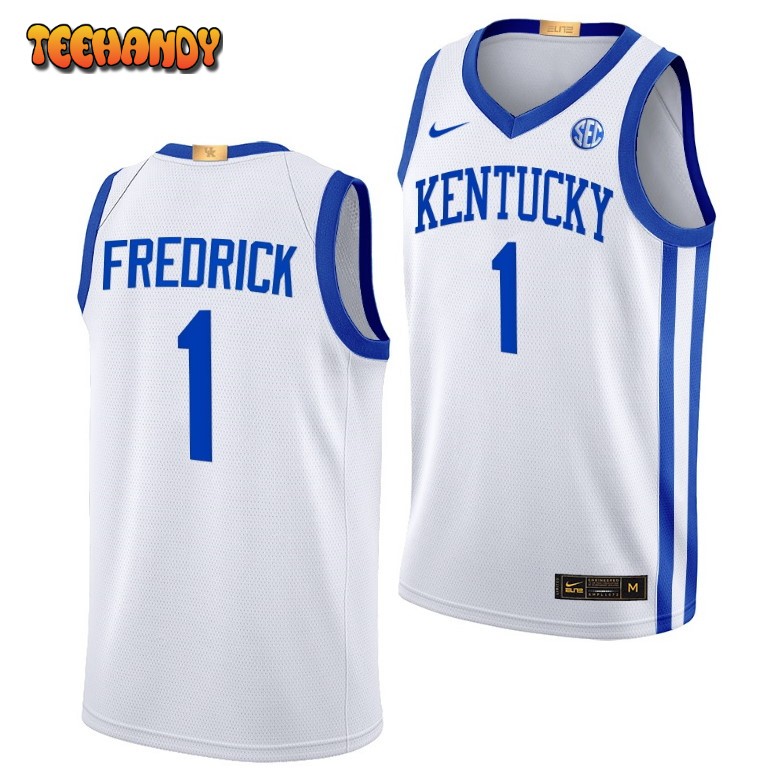 Kentucky Wildcats CJ Fredrick 2023 White Elite Home College Basketball Jersey