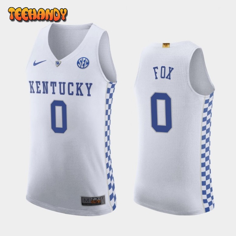 Kentucky Wildcats De’Aaron Fox White Authentic College Basketball Jersey