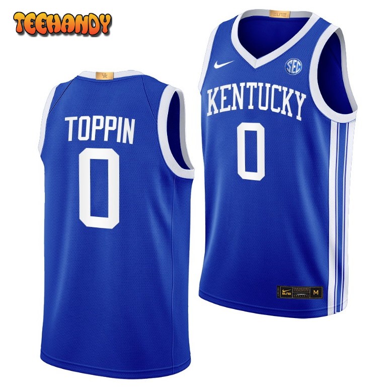 Kentucky Wildcats Jacob Toppin 2023 Royal Away College Basketball Jersey