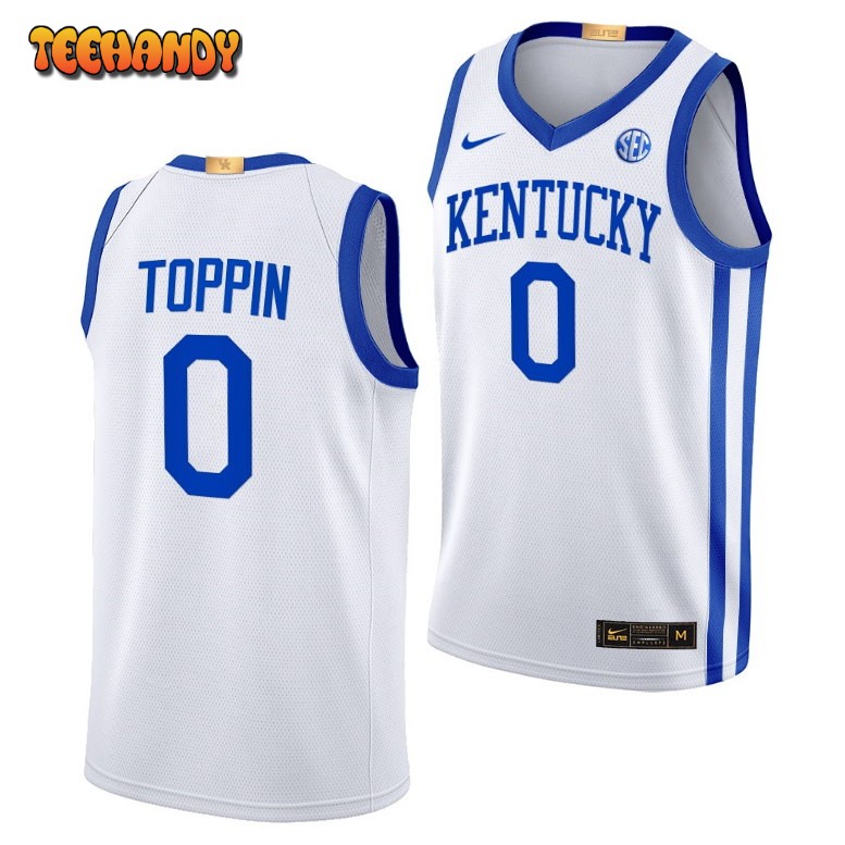 Kentucky Wildcats Jacob Toppin 2023 White Elite Home College Basketball Jersey