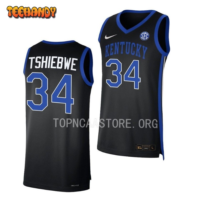 Kentucky Wildcats Oscar Tshiebwe 2023 Black Replica College Basketball Jersey