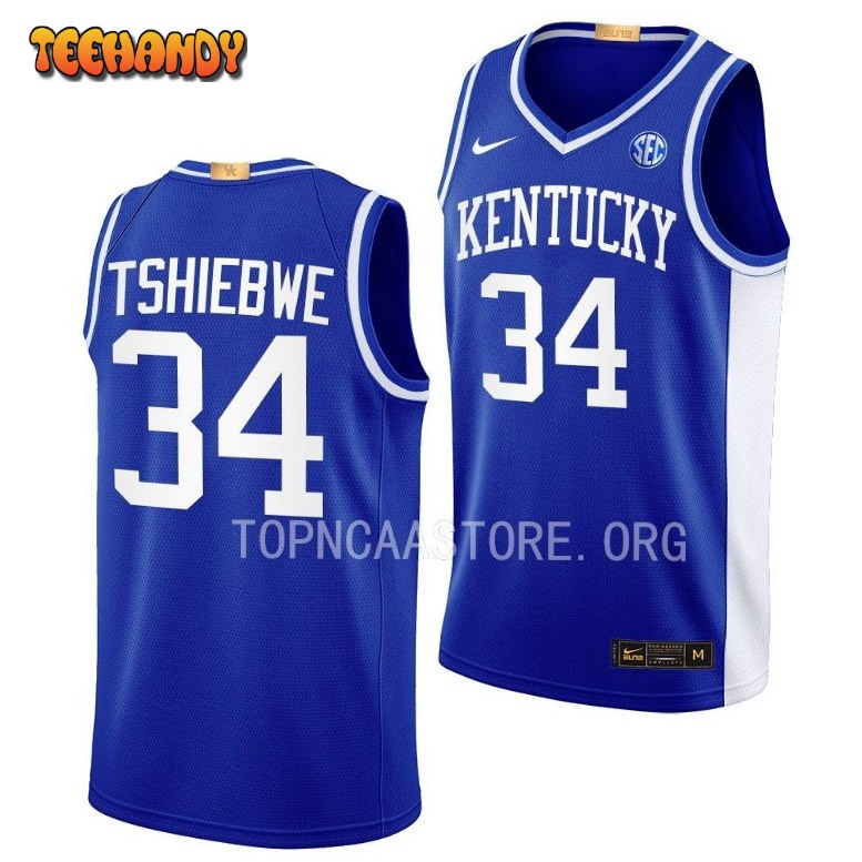 Kentucky Wildcats Oscar Tshiebwe 2023 Royal Throwback College Basketball Jersey