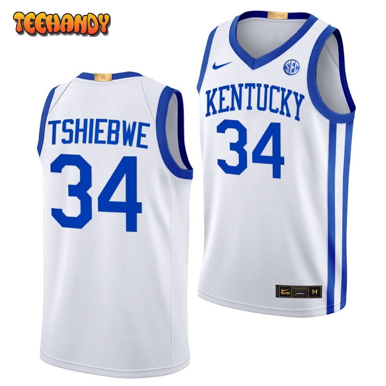 Kentucky Wildcats Oscar Tshiebwe 2023 White Elite Home College Basketball Jersey