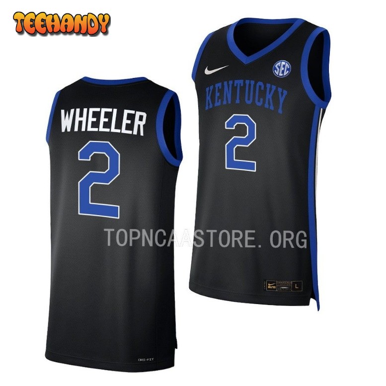 Kentucky Wildcats Sahvir Wheeler 2023 Black Replica College Basketball Jersey