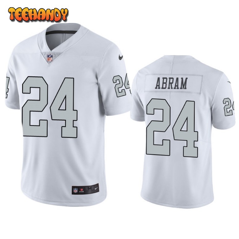 Las Vegas Raiders Johnathan Abram White Color Rush Limited Jersey