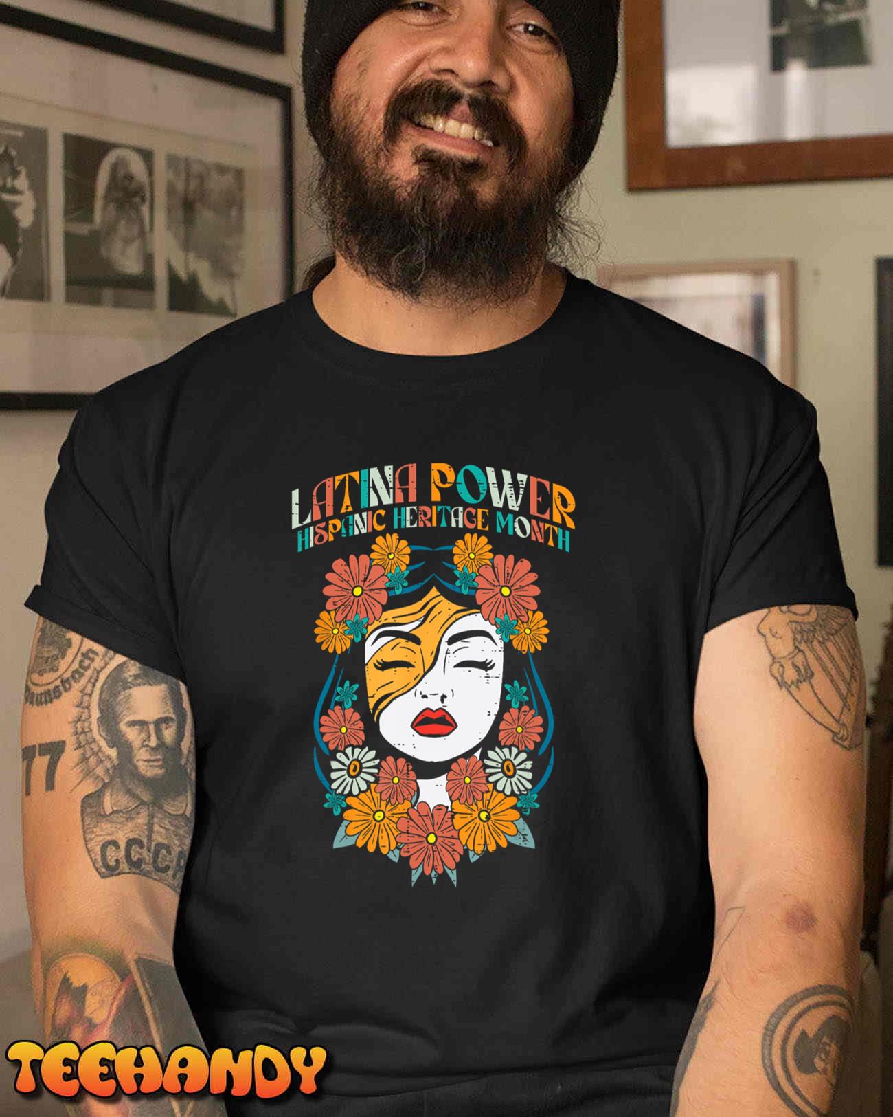 Latina Power Hispanic Heritage Month Retro Vintage Women T-Shirt