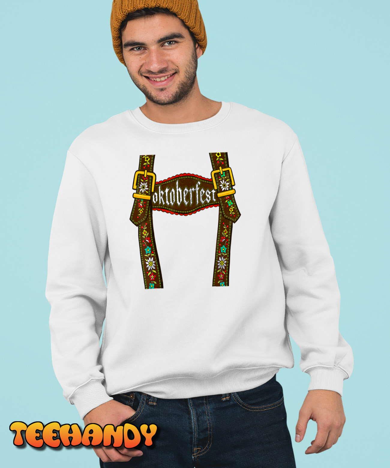 Lederhosen Suspenders Tee Oktoberfest Bavarian Munich Beer T-Shirt