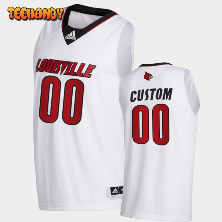 Louisville Cardinals Custom White College Basketball Jersey